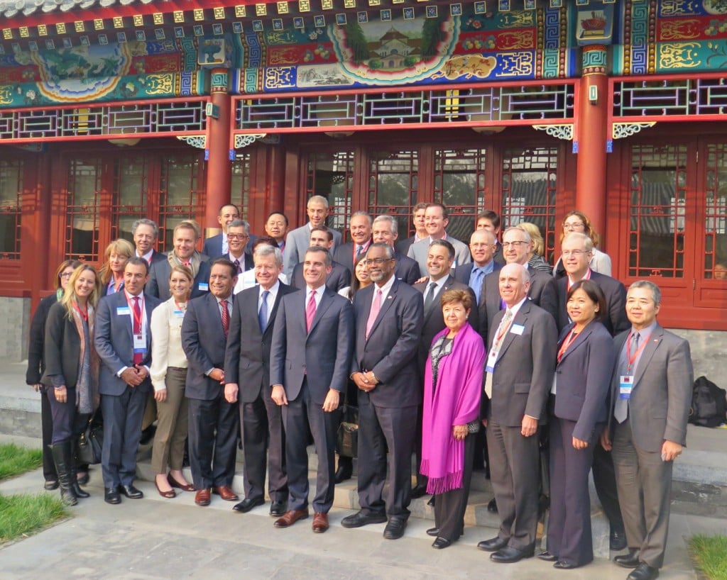 LAEDC and LABC business delegations join LA Mayor Eric Garcetti and US Ambassador to China Max Baucus for an environmental summit at Peking University. Nov 20, 2014