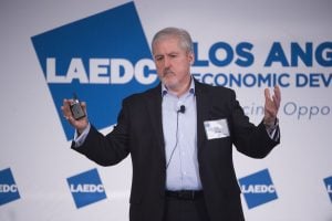 Pete Holland speaks during the LAEDC 2019 Economic Forecast event in Los Angeles Feb. 20, 2019. Photo/Phil McCarten