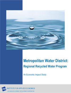 Metropolitan Water District: Regional Recycled Water Program, An Economic Impact Study